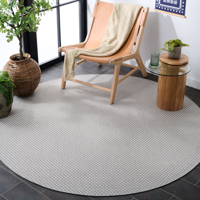 Tapis d'intérieur / extérieur à motif géométrique Terrace 810, Rond 6 pi 7 po