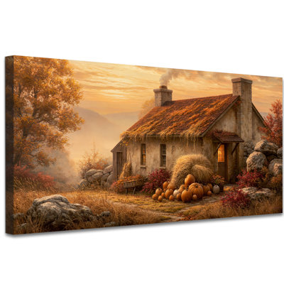 Toile d'automne, art mural, décoration d'automne, ferme rustique, œuvres d'art, tournesols et citrouilles, récolte pour la chambre à coucher, (20 po x 40 po)