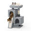 Arbre à chat 34 po compact avec rampe, boule pendante et perchoir, idéal pour les petits espaces et les chats d'intérieur-418942486