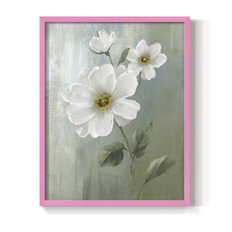 «White Fancy II», reproduction encadrée - bois massif, H 15 po x l 12 po, Rose