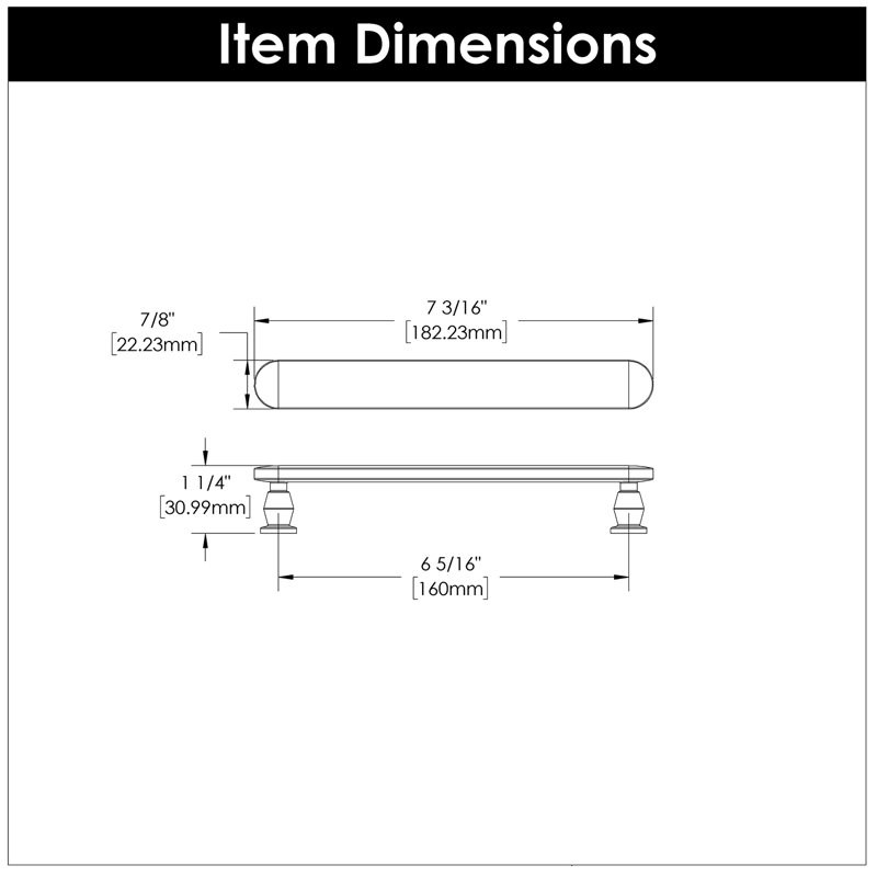 Anders Bar / Handle Pull, Matte Black, 3.75