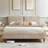 Willma Luxury Beige Upholstered Platform Bed With Quilted Pillow-Style Headboard-1792841718