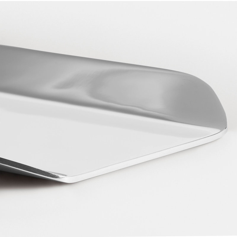 Twofold Stainless Steel Decorative Tray, Stainless, 0.5" H x 9" W x 5" D