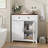 Farmhouse Storage Cabinet With Drawer And Adjustable Shelf, White Kitchen Cabinet With Countertop