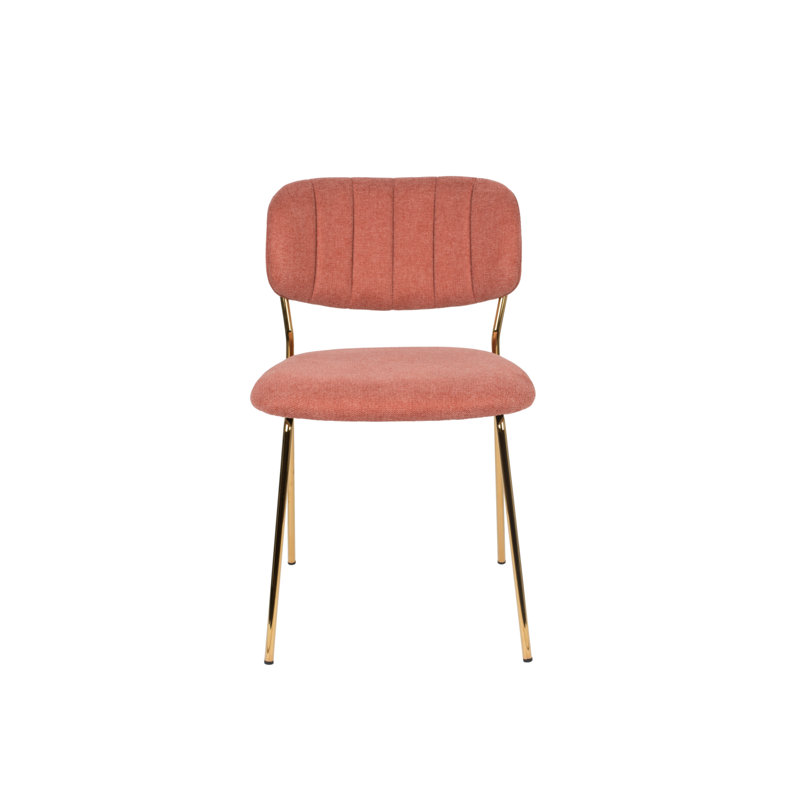 Jolien Upholstered Dining Chair, Pink, Gold