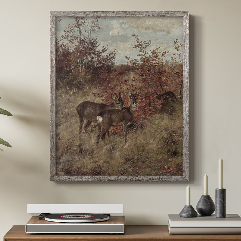 «Vintage Animal Print», reproduction encadrée en bois massif