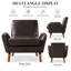 Fauteuil d'appoint moderne Francom en similicuir avec passepoil et pieds en bois d'hévéa