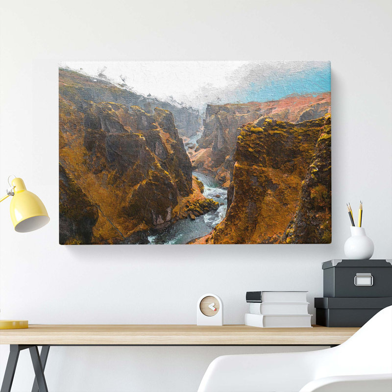 Canyon In Iceland - Wrapped Canvas, 50cm H x 76cm W x 3cm D