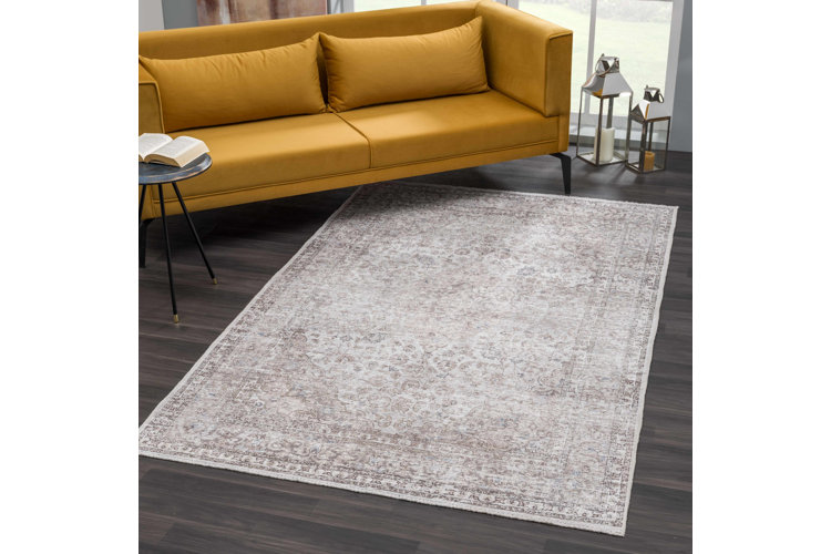 Jaelyne Performance Beige/Gray Machine Washable Rug