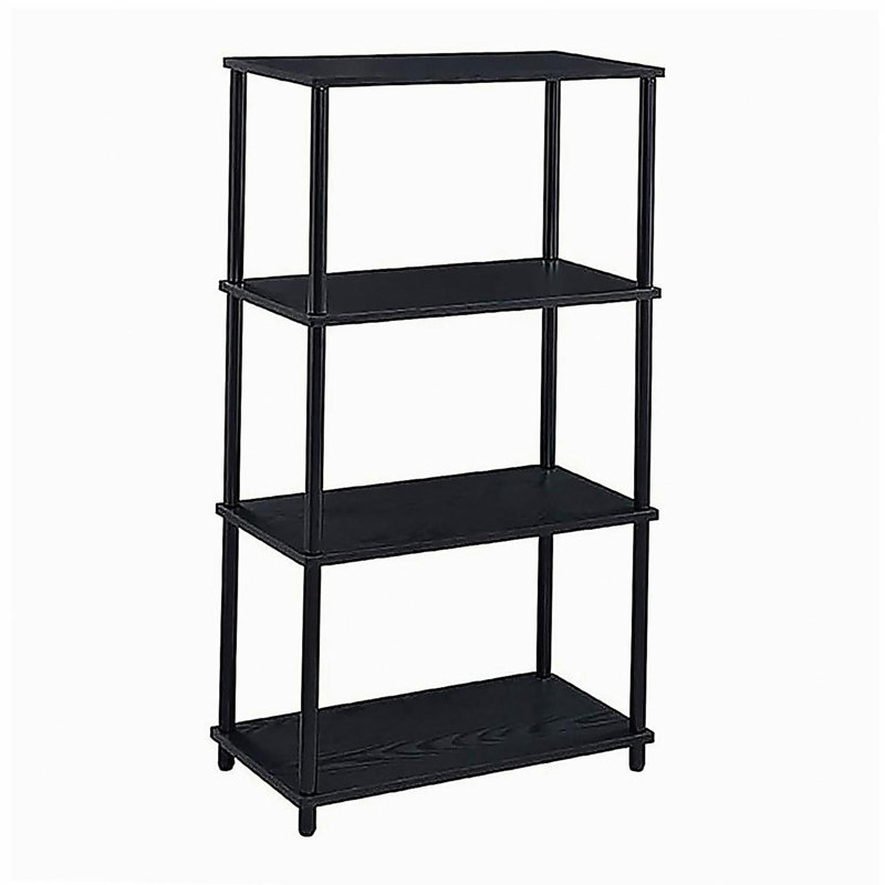Bibliothèque noire avec 4 tablettes