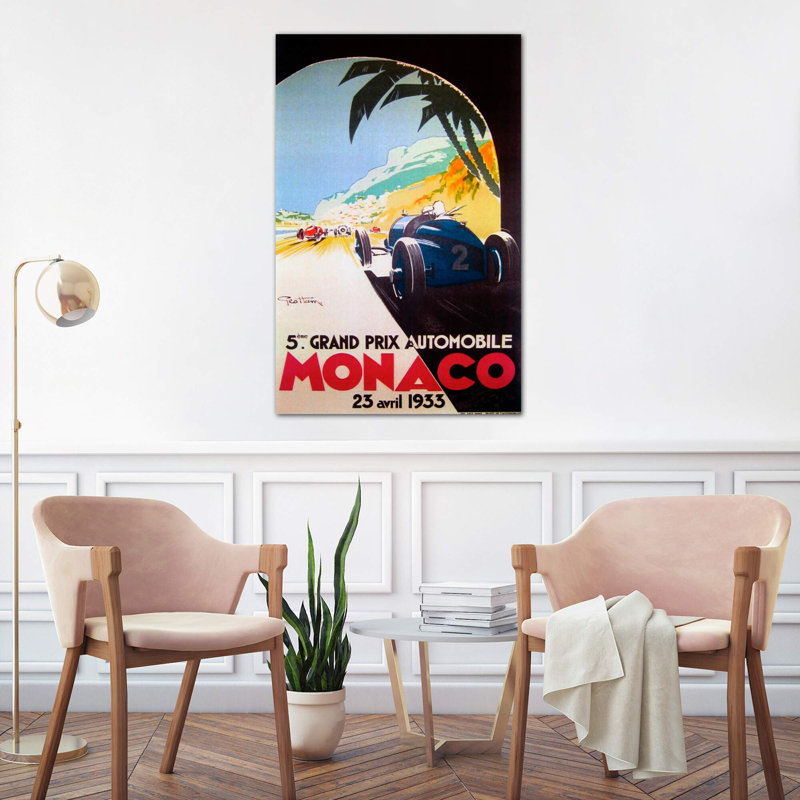 Grandprix Automobile Monaco 1933 by Vintage Apple Collection - No Frame Painting on Canvas