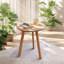 Table de bout ronde en bois de chêne massif YESWOOD l 17,72 po x P 17,72 po x H 19,69 po