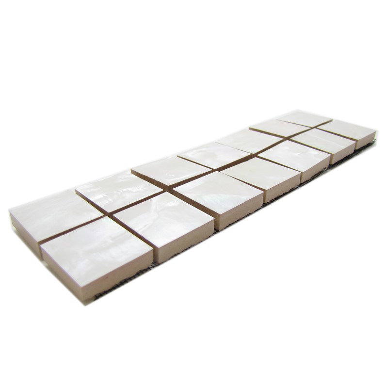 2" x 7.5" Authentic SeaShell Listello/Border Tile Mosaic in White Mother of Pearl