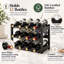 12 - Bottle Bamboo Wine Bottle Rack in Black
