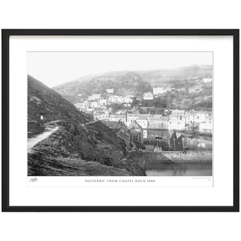 Polperro, From Chapel Rock 1888 - Single Picture Frame Print, 28cm H x 36cm W x 2.3cm D