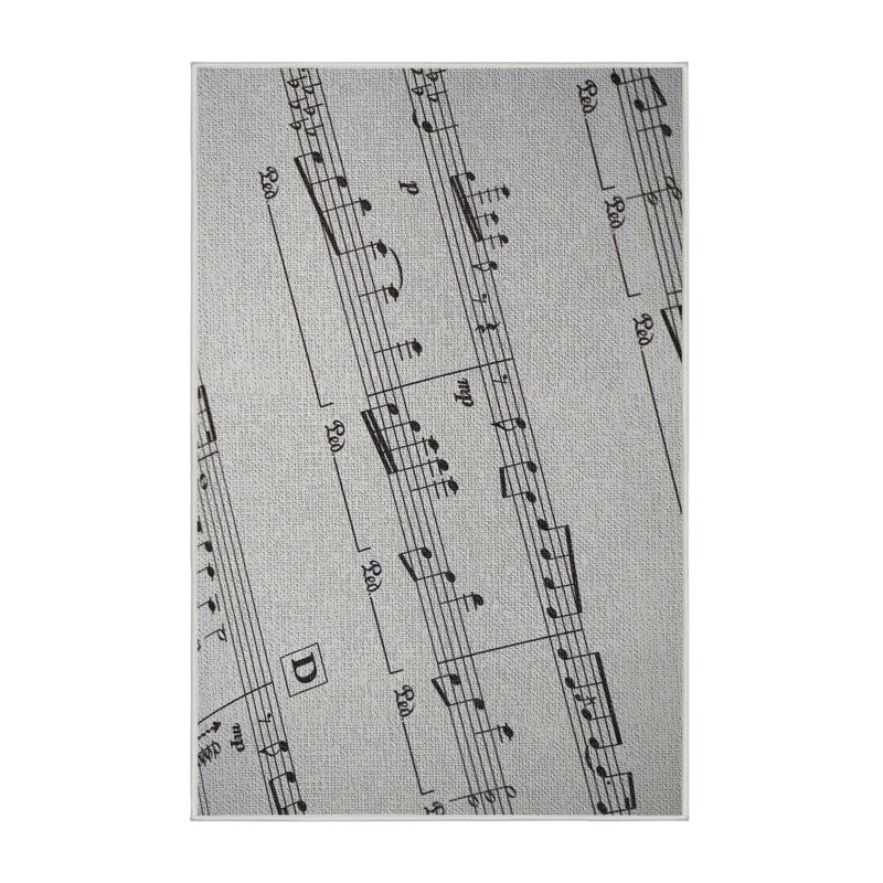 Tapis à feuilles de musique 1 zone grise, Rectangle 3 pi x 5 pi