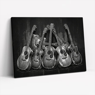 «Gallery Wrap», art mural sur toile pour le salon, la chambre à coucher, le bureau ou le vestibule - décoration murale décorative avec guitare