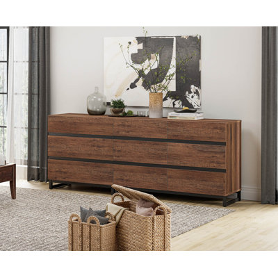 2 In 1 Dresser With 9 Drawers, Modern Chest Of Drawers With Adjustable Shelf And Metal Base, Closet Organizers And Storage Cabinet For Bedroom