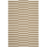 River Reed Striped Area Rug in Brown/Ivory