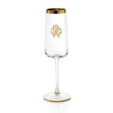 Champagne Goblet NEW MONOGRAM  Gold H 9.25 in, cap. 10 oz
