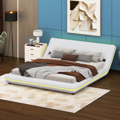 Base de lit plateforme avec tête de lit inclinée Heidegunde