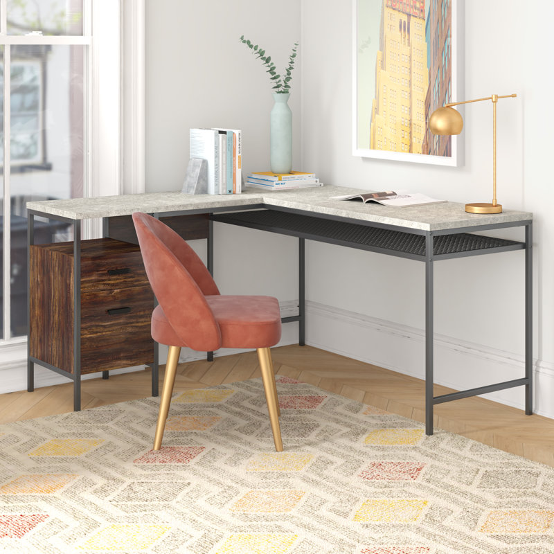 L-Shaped Executive Desk, Walnut