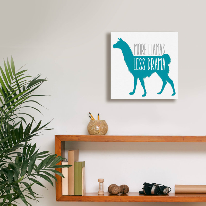 «Llama Drama» par Erin Clark, art mural sur toile, H 12 po x l 12 po x P 0,75 po