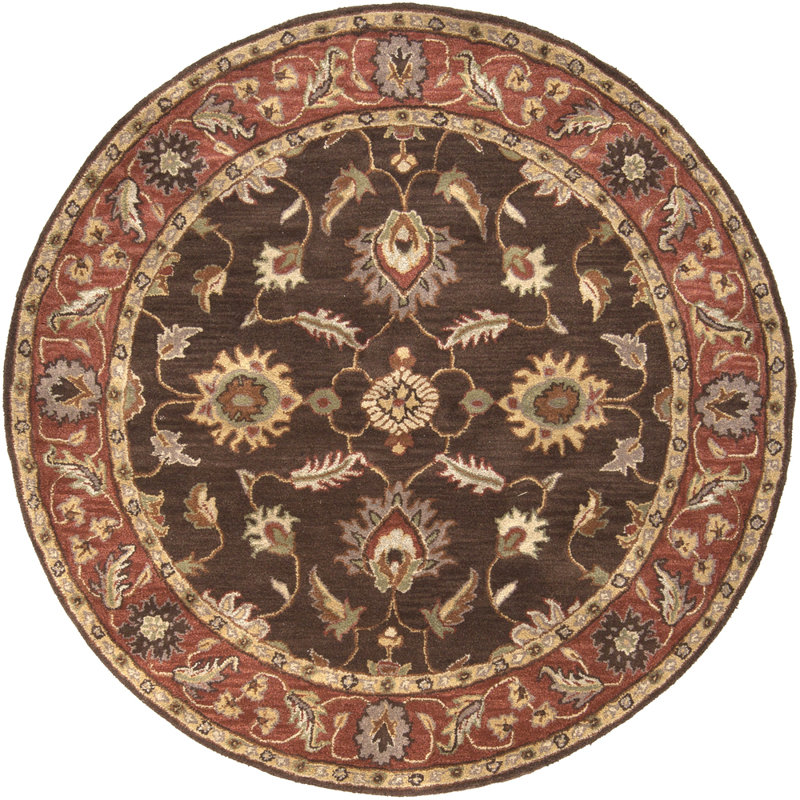 Arnedra Hand Tufted Wool Oriental Indoor Rug, Round 4'