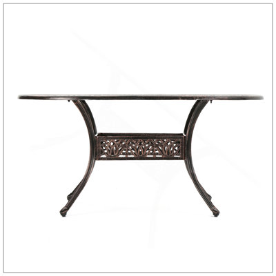 Tucson Cast Aluminum Dining Table, Shiny Copper