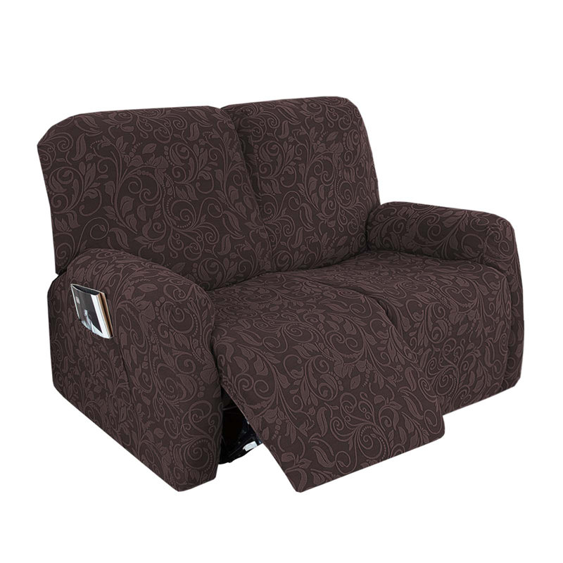 Housse tricotée pour fauteuil inclinable en jacquard, Polyester brun