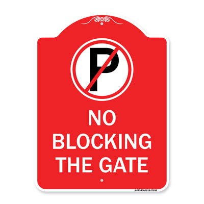 Signmission Designer Series Sign - No Blocking The Gate With Graphic/23850