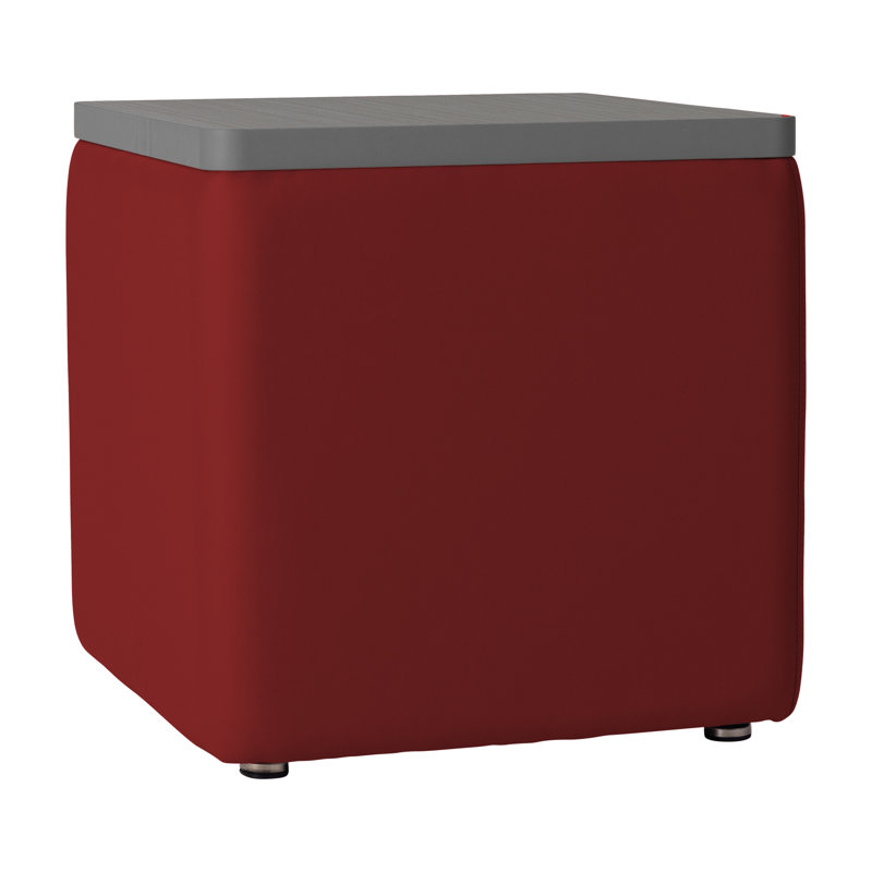 Pro Series Upholstered Square Ottoman Table, Red/Cosmic