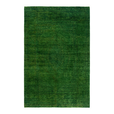 Nartana One-of-a-Kind 4' 7" X 6' 10" New Age Rectangular Wool Area Rug Green