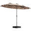 Double parasol Weather Patio - tissu de base taupe 15 x 9 pi