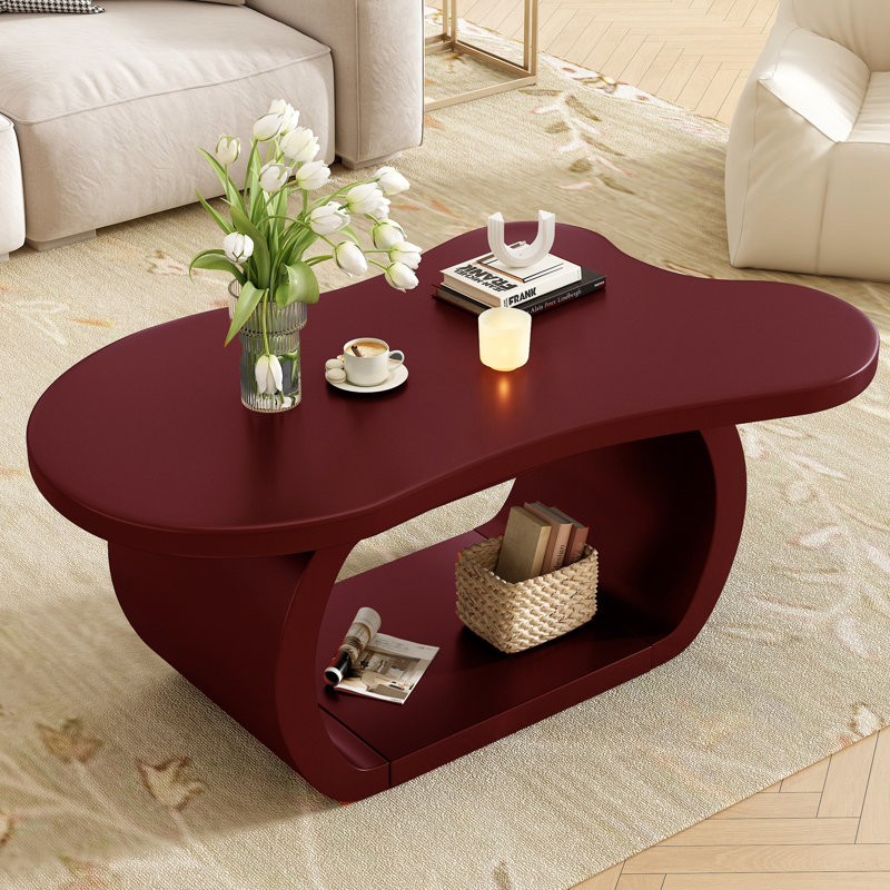 Table basse à plancher, Rouge