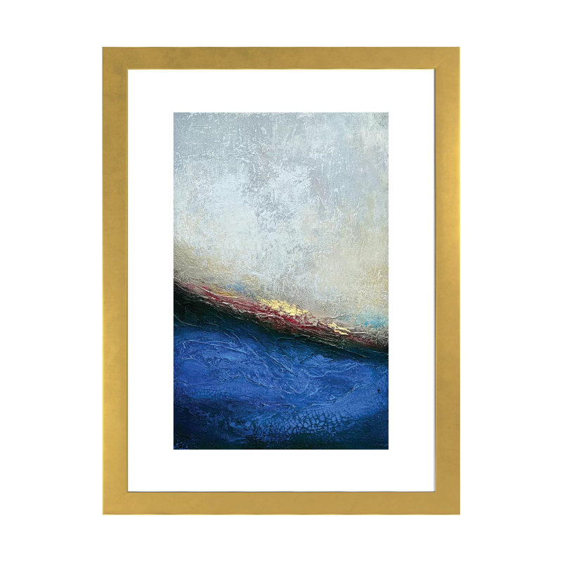 «Slate Wave» par Spell rebond Fine Art - impression, Papier encadré doré, H 24 po x l 16 po x P 1 po, Blanc