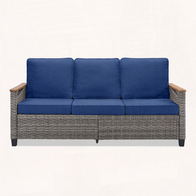 69.7 Wide Outdoor Wicker Patio Sofa