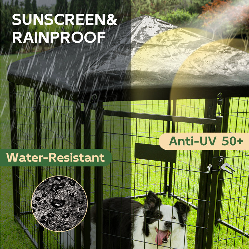 8 Panels Folding Hinges Dog Kennel