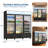 Commercial Beverage Refrigerator, 54.3 Cu.Ft. 3 Glass Door Display Refrigerator with 360° Circulation Cooling, Frost-Free, Soft LED Light, Adjustable Shelves, Merchandiser Refrigerator Cooler