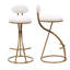 Ensemble de 2 tabourets de bar ronds à imprimé en métal pour îlot de cuisine et tabourets de comptoir de salle à manger-722472372