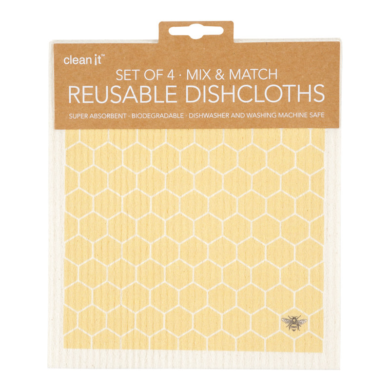 Linge à vaisselle suédois, Jaune / blanc