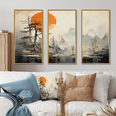 Bold Sunset China Landscape Collage - Chinese Wall Art Set