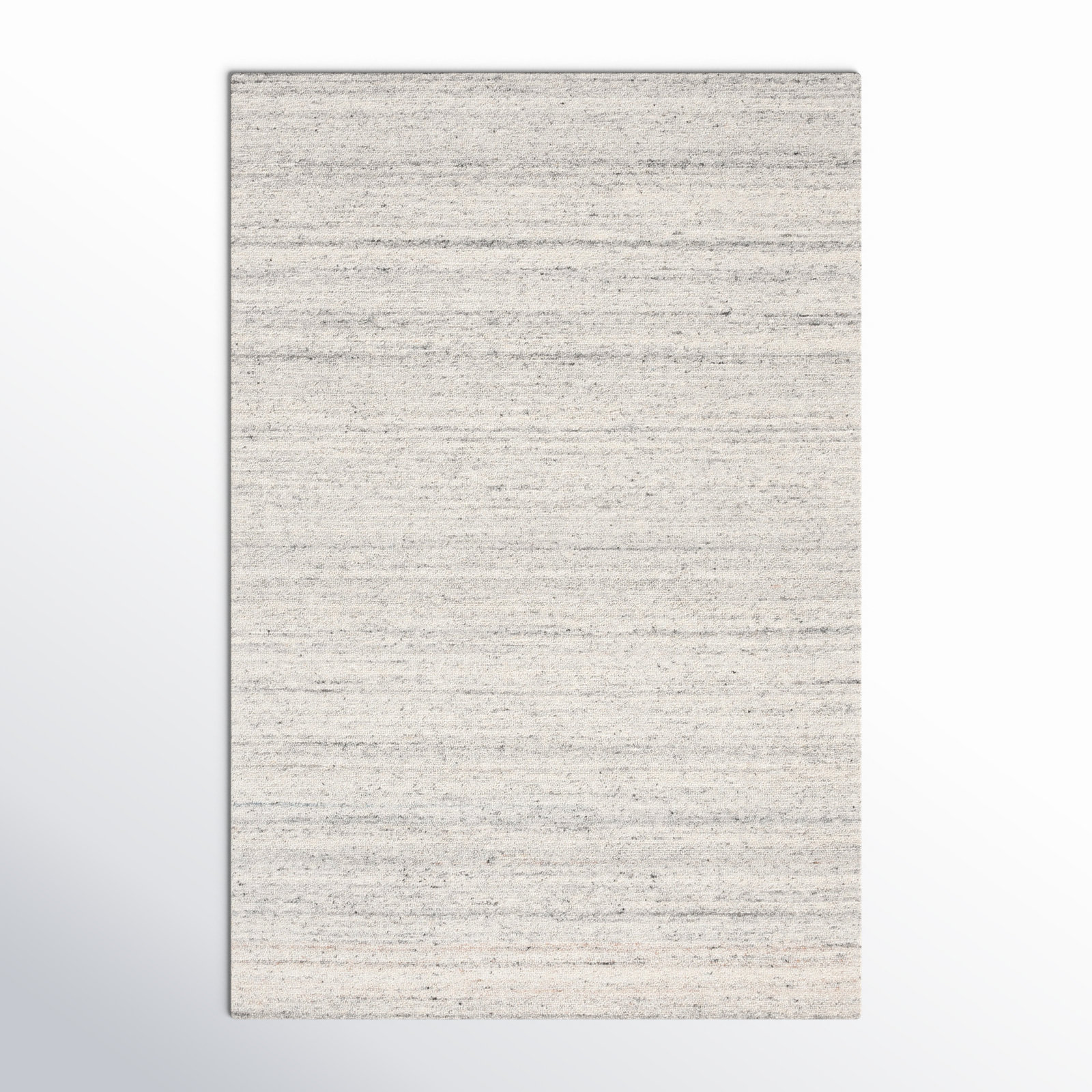 Gray Hand-Woven Striped Wool Rug, Rectangle 6' x 9'