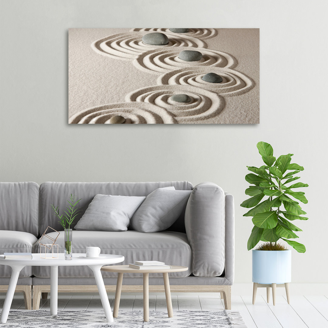Zen Stones Sand - No Frame Print on Canvas