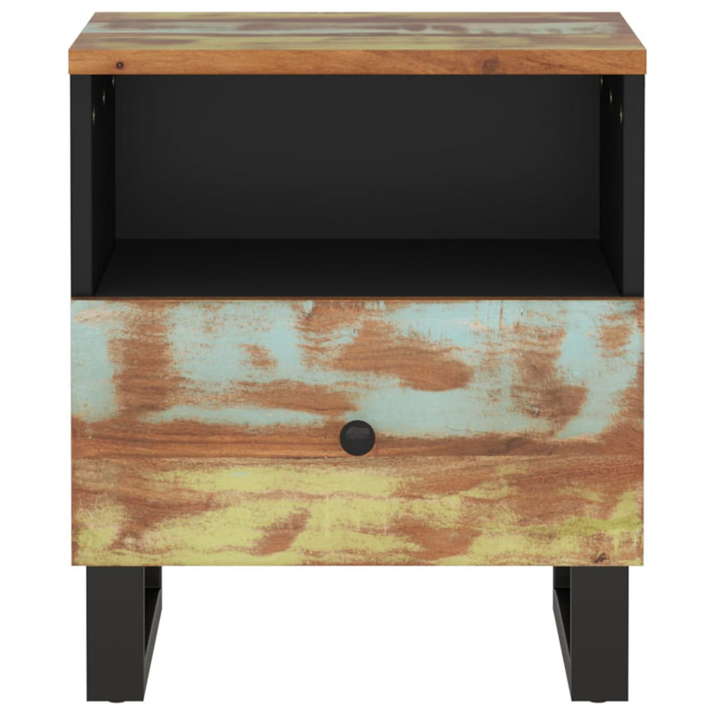 Tonkin 31cm W Bedside Table, Multicolor/Black
