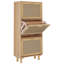 Shoe Cabinet 52x25x115 cm Engineered Wood&Natural Rattan-2110737216