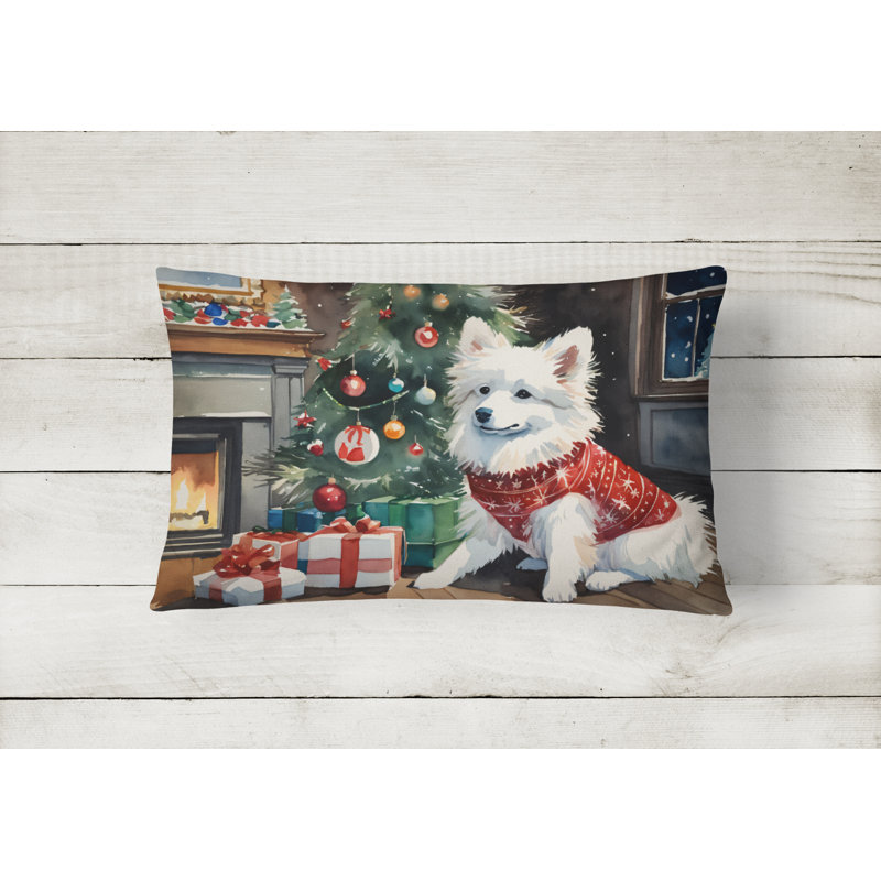 American Eskimo Cozy Christmas Throw Pillow