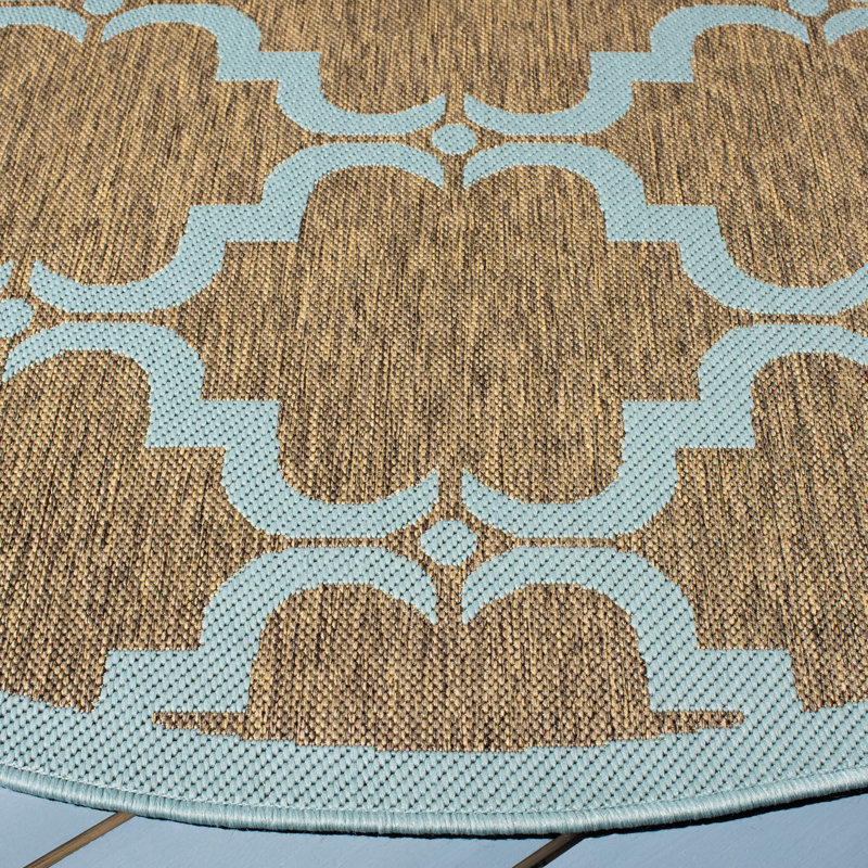 Herefordshire Performance Geometric Indoor/Outdoor Area Rug, Round 5'3"