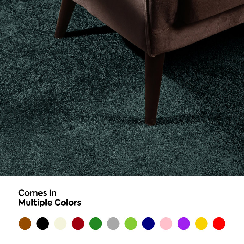 Modern Plush Pet and Kids Friendly Solid Color Area Rugs, Stain & Fade Resistance, Bedroom, Playroom and Kidsroom, Event, Wedding, Perfect for Living Room, Dining Room, Forest Green Rug