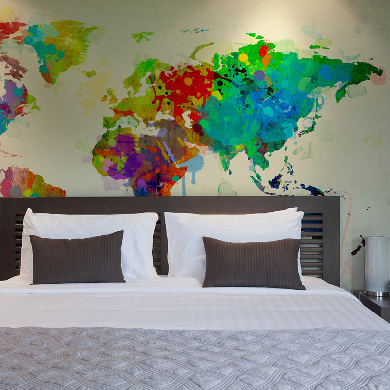 World Wallpaper Mural, 250 cm L x 193 cm W, Beige